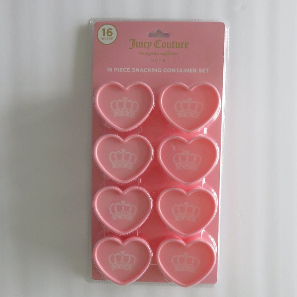 (#125) 16-piece set Juicy Couture Pink Heart Snacking Container Set